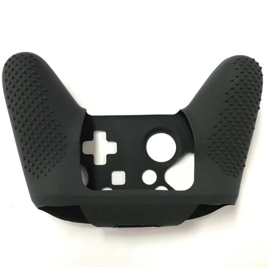 Black silicone protective controller case with textured grips and button openings