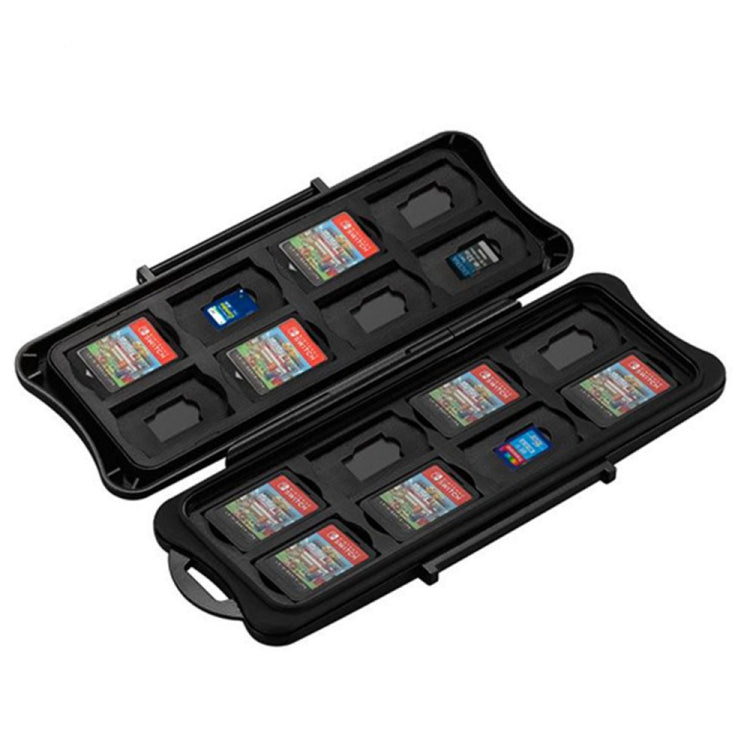 Black open waterproof game card case with multiple card slots
