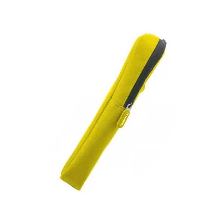 Yellow soft cloth handheld console case with zipper closure and black trim