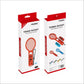 Tennis racket accessory retail boxes in red packaging for handheld game controllers