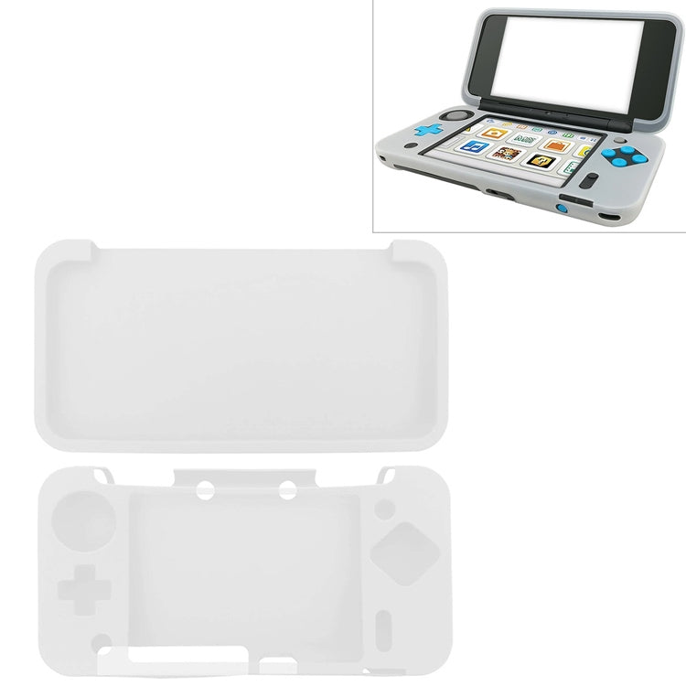 White silicone protective case for NEW 2DSLL, front shell cover with raised edges.