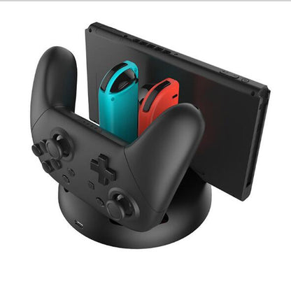 Black 4-in-1 controller charging dock with dual controller cradle and stand