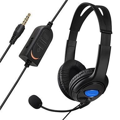 Black over-ear gaming headset with boom microphone and 3.5mm plug