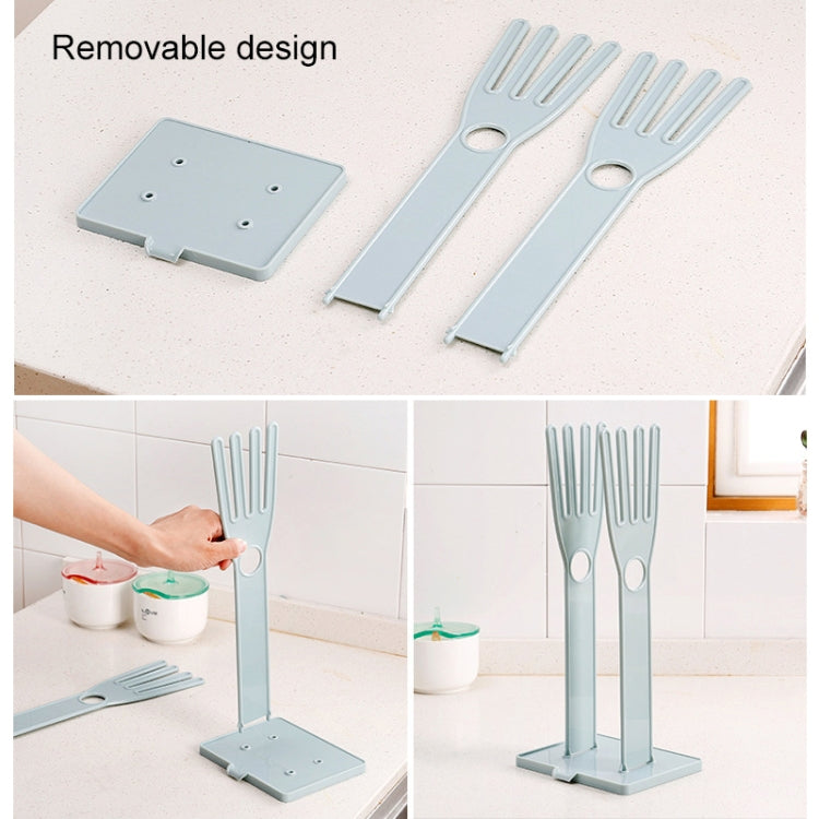 Portable glove drying rack with removable base plate and two glove slots