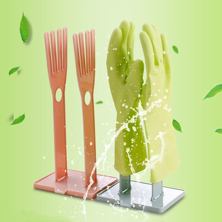 Portable glove drying rack with gloves, multi-slot stand and drip tray base