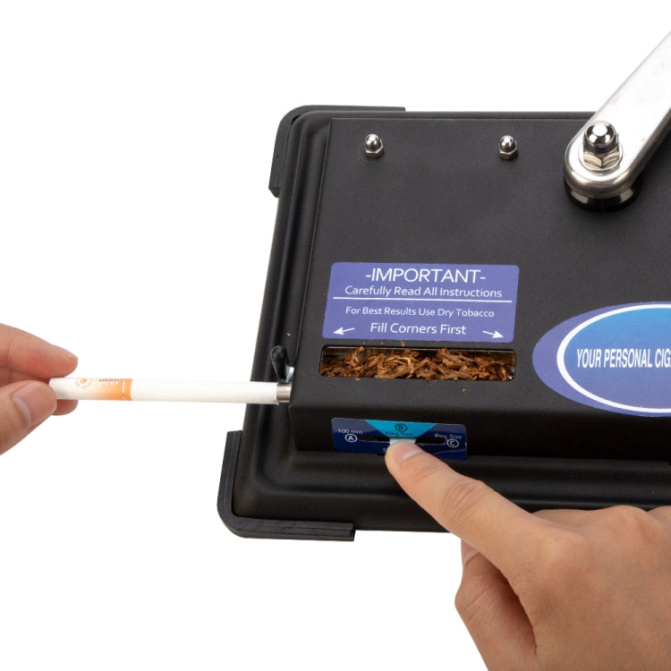 Automatic cigarette rolling machine with swing lever and paper insertion tray