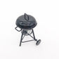Mini round outdoor oven toy with domed lid and side handle, black finish