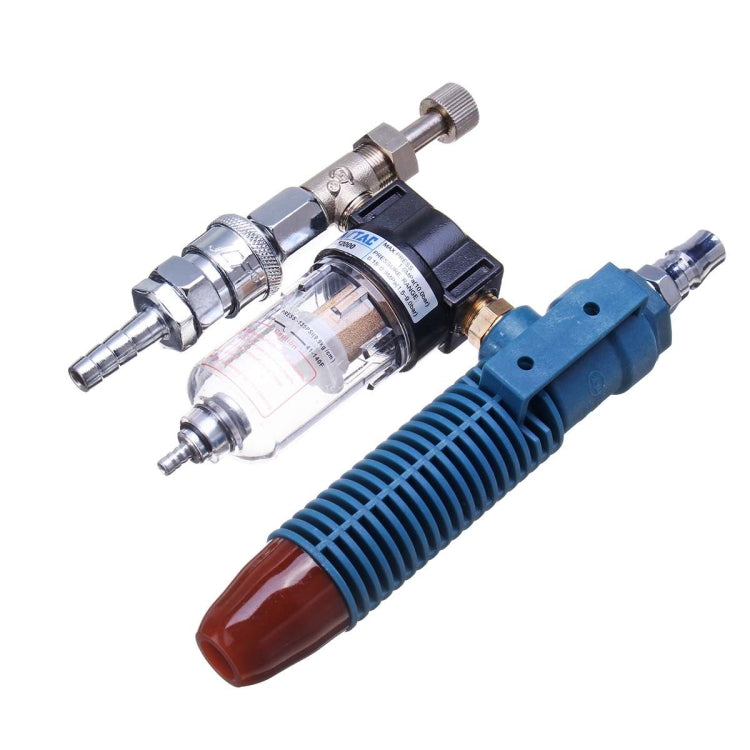 Welder cooling cartridge device with blue handle and metal valve fittings