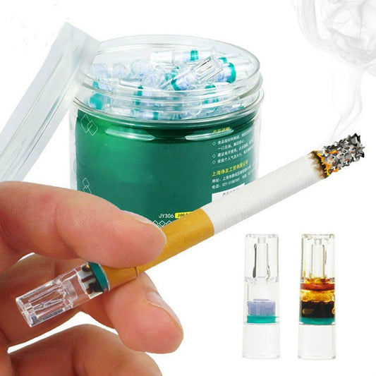 70mm cigarette rolling device with gold handle and clear green filter mouthpiece
