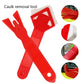Two red caulk removal and adhesive scraper tools, interchangeable edges set