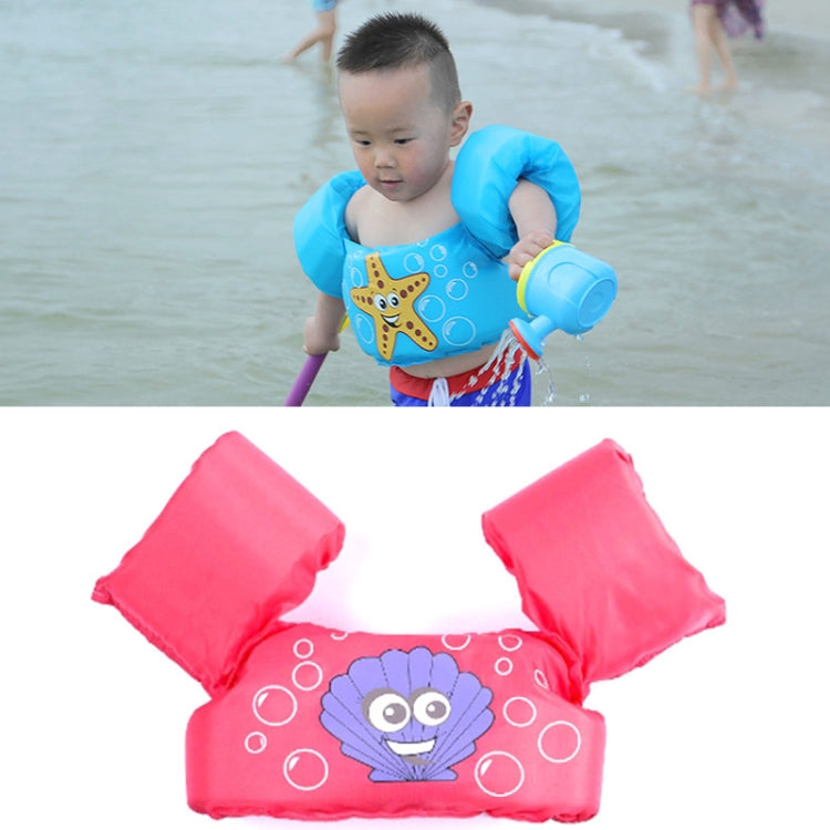 Children's blue inflatable swimming arm sleeves with starfish and sea bubble print
