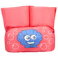 Coral-pink inflatable arm sleeves with smiling shell/sea creature graphic and bubbles