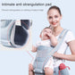 Anti-strangulation thigh pad area on a blue newborn waist stool carrier, shown close-up
