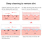 Bath brush pore-cleaning diagram showing scrub bristles going deep into pores