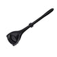 Long-handle back shaver with hinged double-cutter head, black