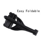 Folding back shaver with wide shaving head and long handle, black