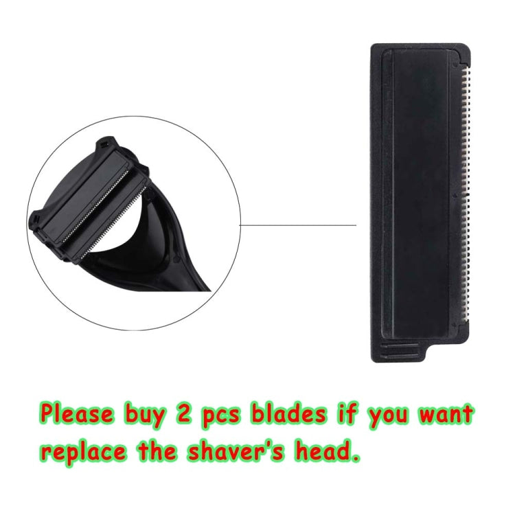 Back shaver replacement blade with comb teeth, black for shaving head