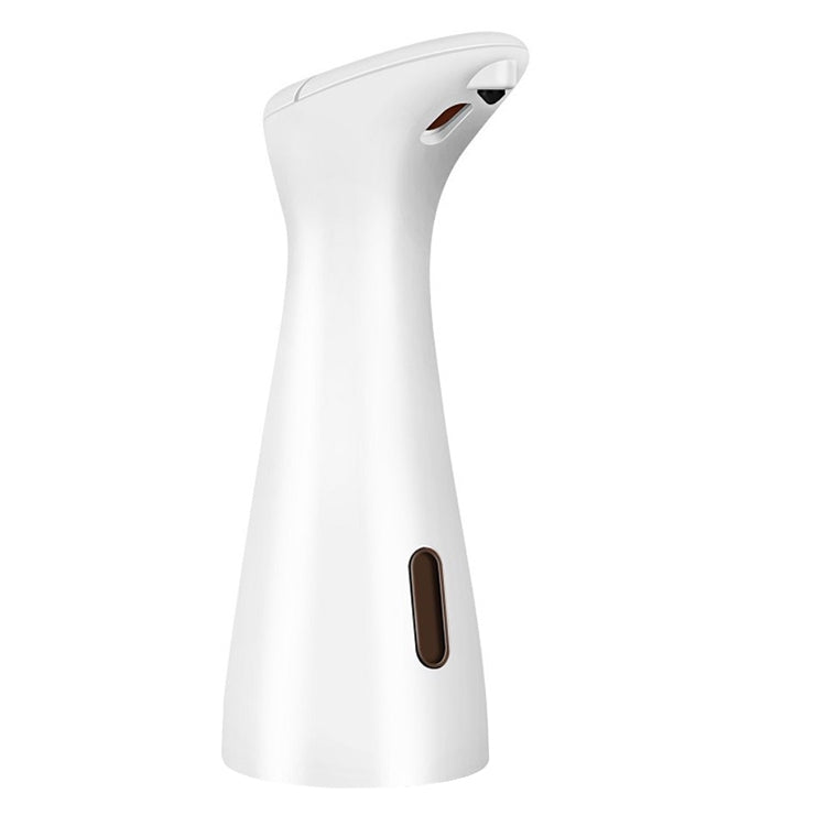 White automatic soap dispenser with angled touchless spout
