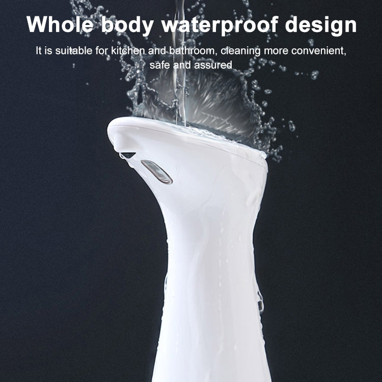 White waterproof touchless soap dispenser with water droplets on body