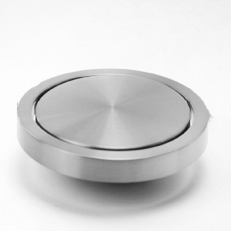 Stainless steel round swing trash can lid with brushed center and wide rim