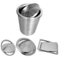 Stainless steel swing trash can lid set with round cover and frame parts