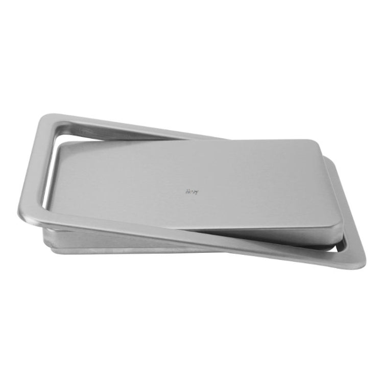 Stainless steel square trash can swing lid with hinged frame and flat top