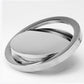 Stainless steel round swing trash can lid with mirrored top and curved rim