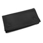 Portable PU leather tobacco storage bag, black foldover wallet with two snap buttons