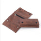 Portable PU leather tobacco storage bag, brown set with snap tabs and small zip pocket