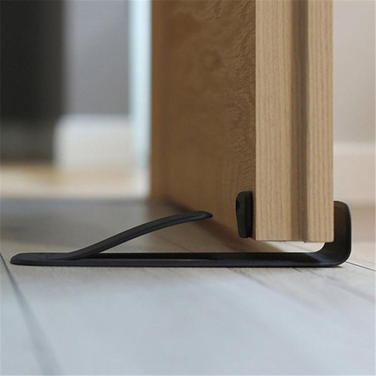 Black U-shaped base spring door stopper wedge with foot grip