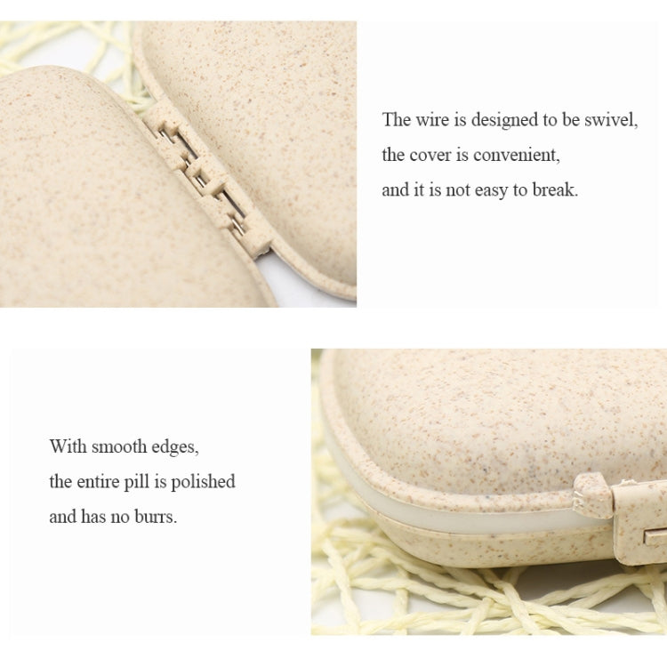 Mini straw pill box with smooth edges and durable hinged cover mechanism