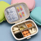 Mini straw pill storage box set with divided compartments and assorted pills