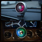 Car mini USB fan on dashboard with multi-color LED airflow ring
