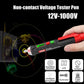 Red and black non-contact voltage tester pen with LCD screen and probe tip