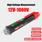 Red and black voltage detector pen with illuminated LCD panel and probe