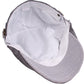 Dark gray cotton-linen beret interior with white lining and adjustable strap