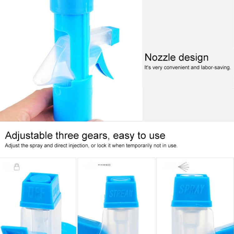 Blue spray cleaning scraper with nozzle and adjustable spray controls