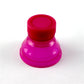 Red leakproof drink can cap with ribbed sides and flat seal top