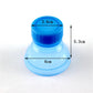 Blue leakproof drink can cap with size guide: 3.6cm top, 5.3cm tall, 6cm wide