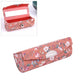 Peach floral portable makeup mirror case with clasp, shown closed and open inset