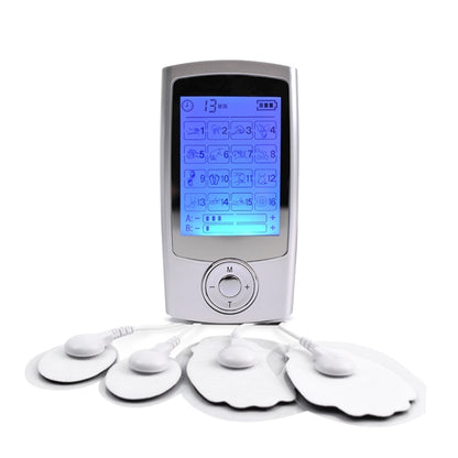 Digital electronic pulse massager with LCD screen and four electrode pads