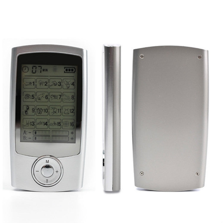 Digital pulse massager unit shown front, side wand, and back panels