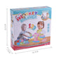 Monkey balance game box with pink monkey balance scale toy and number learning theme