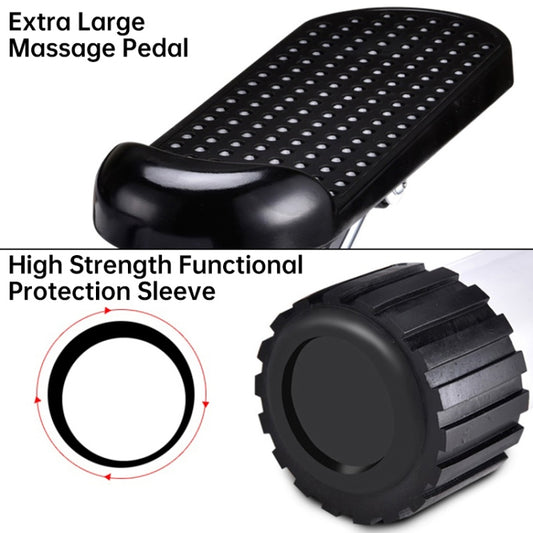 Hydraulic stepper with extra-large textured massage pedals and black base cap