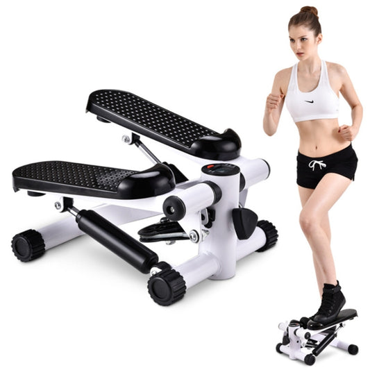 Mini hydraulic stepper fitness machine with dual pedals and base, no rope