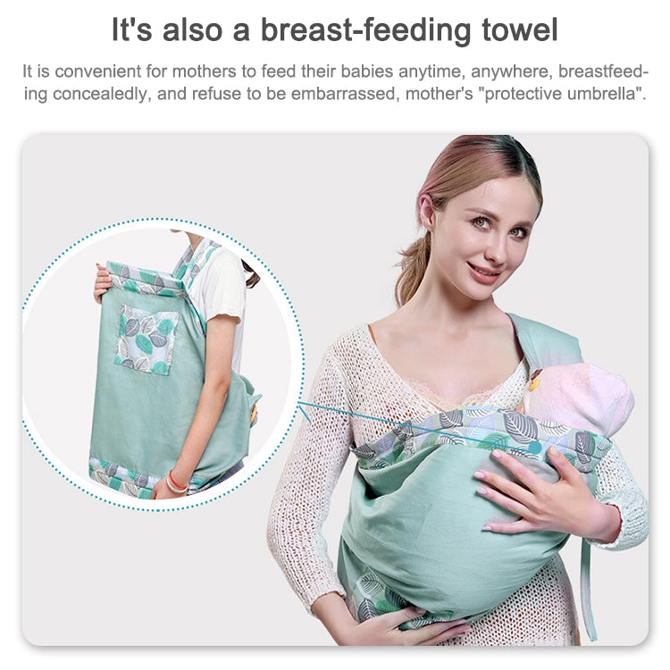 Mint green baby multifunctional strap breastfeeding cover style, worn with baby