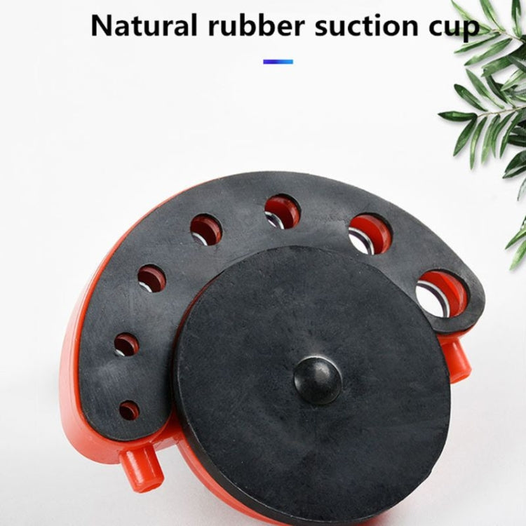 Rubber suction cup base with circular metal plate, hole pattern, and orange supports
