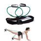 Green leg stretch elastic band set with black ankle straps and buckle