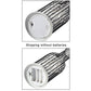LED lamp battery compartment view inside a wire cage lantern tube