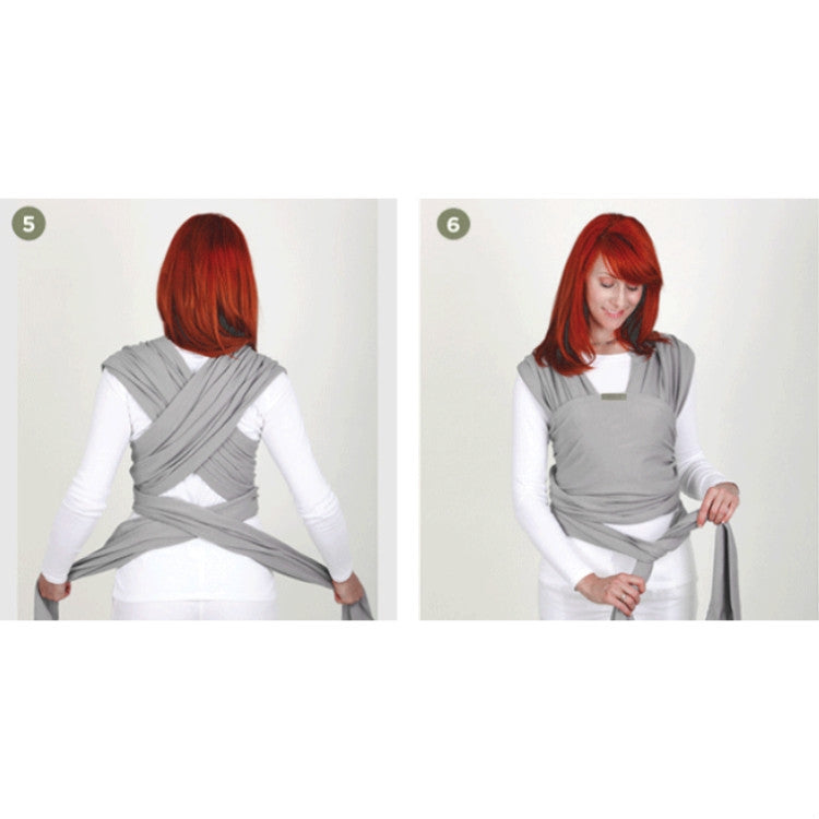 Infant multifunction sling in light grey, back wrap carry with cross over shoulder